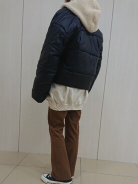 「着まわしコーデ」｜「アイテム（ジャケット/アウター）」を使った、yuuukoさん（レディース・151cm）の冬コーディネート