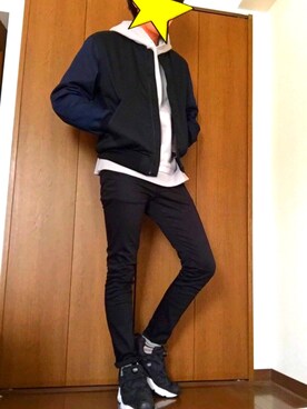 「N.HOOLYWOOD（N.ハリウッド）のアイテム（ブルゾン）」を使った、にゃんちゅうさん（メンズ・178cm）の冬コーディネート