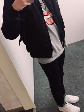 「N.HOOLYWOOD（N.ハリウッド）のアイテム（ブルゾン）」を使った、にゃんちゅうさん（メンズ・178cm）の春コーディネート