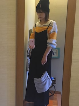 「黒サロペット」｜かずさん（レディース・159cm）の秋コーディネート