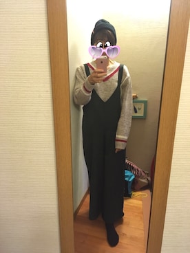 「AS KNOW AS plus（アズノゥアズプラス）のアイテム（オールインワン・サロペット）」を使った、かずさん（レディース・159cm）の秋コーディネート