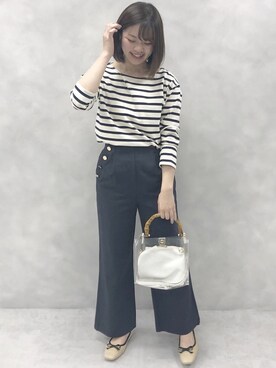 「マリンコーデ」｜「アイテム（その他）」を使った、madomadoさん（レディース・161cm）の春コーディネート