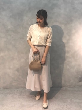 「シア―ブラウス」｜「アイテム（その他）」を使った、madomadoさん（レディース・161cm）の春コーディネート