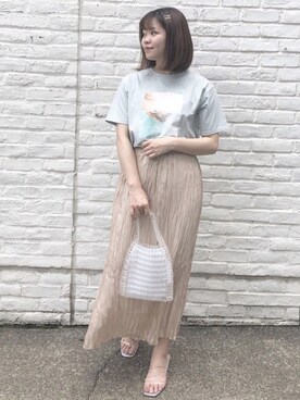 「ビーズバッグ」｜「アイテム（その他）」を使った、madomadoさん（レディース・161cm）の春コーディネート