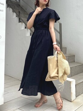 「アイテム（サンダル、ゴールド系）」を使った、madomadoさん（レディース・161cm）の春コーディネート