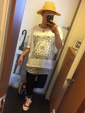 「VANQUISH（ヴァンキッシュ）のアイテム（帽子）」を使った、GoUさん（メンズ・163cm）の春コーディネート