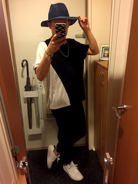 「VANQUISH（ヴァンキッシュ）のアイテム（帽子）」を使った、GoUさん（メンズ・163cm）の春コーディネート