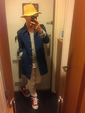 「VANQUISH（ヴァンキッシュ）のアイテム（帽子）」を使った、GoUさん（メンズ・163cm）の秋コーディネート