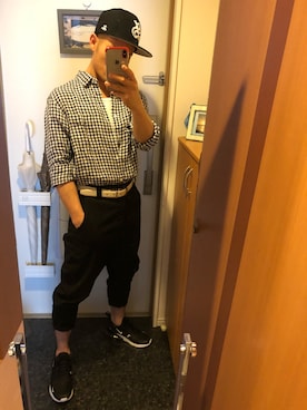 「ｎ’Or（ノアール）のアイテム（パンツ）」を使った、GoUさん（メンズ・163cm）の春コーディネート