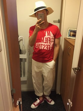 「MORGAN（モルガン）のアイテム」を使った、GoUさん（メンズ・163cm）の夏コーディネート