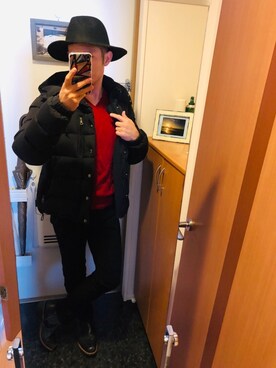「Lui's（ルイス）のアイテム（帽子）」を使った、GoUさん（メンズ・163cm）の冬コーディネート