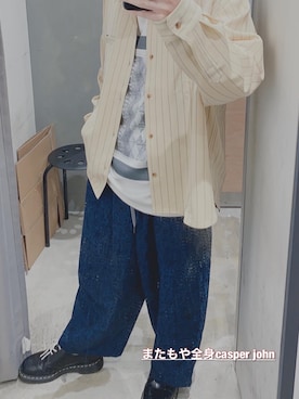 「CASPER JOHN」｜「アイテム（その他シューズ）」を使った、ara_nranさん（メンズ・165cm）の冬コーディネート