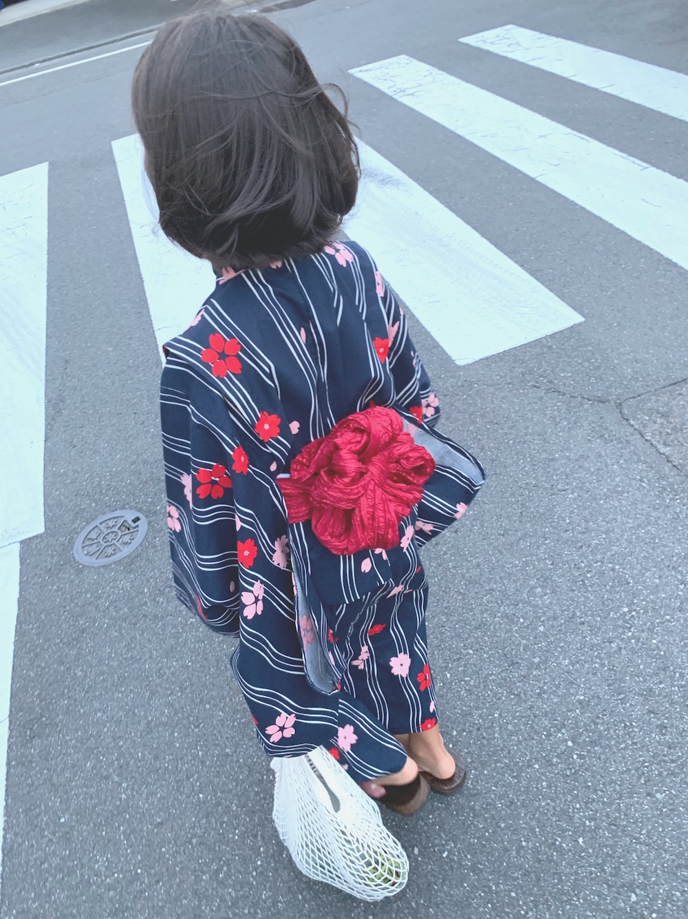 「キッズコーデ、夏コーデ、ゆかた女子、devirock」｜「devirockの浴衣 兵児帯2点セット（浴衣、その他）」を使った、ai.u.e.o☺︎さん（キッズ・104cm）の夏コーディネートの1枚目の写真