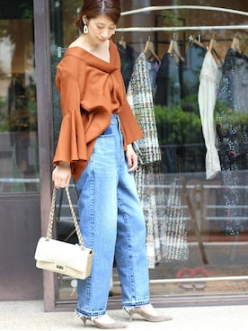 「FIGARO Paris（フィガロパリ）のアイテム（シャツ/ブラウス）」を使った、hikariさん（レディース・162cm）の夏コーディネート