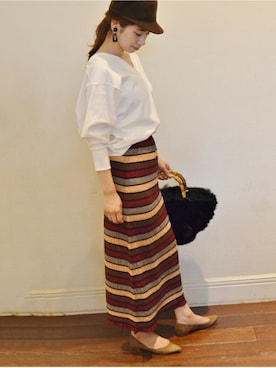 「FIGARO Paris（フィガロパリ）のアイテム」を使った、hikariさん（レディース・166cm）の夏コーディネート