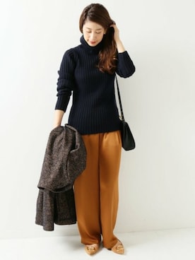 「FIGARO Paris（フィガロパリ）のアイテム」を使った、hikariさん（レディース・166cm）の秋コーディネート