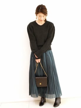 「VERMEIL par iena（ヴェルメイユパーイエナ）のアイテム（スカート）」を使った、hikariさん（レディース・166cm）の秋コーディネート