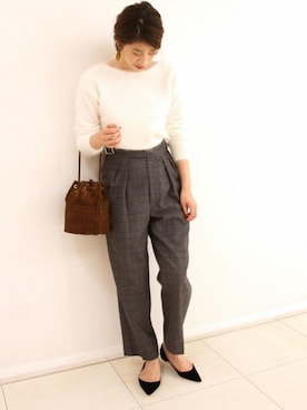 「アンゴラニット」｜hikariさん（レディース・166cm）の冬コーディネート