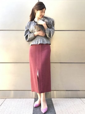 「カラーパンプス」｜hikariさん（レディース・166cm）の冬コーディネート
