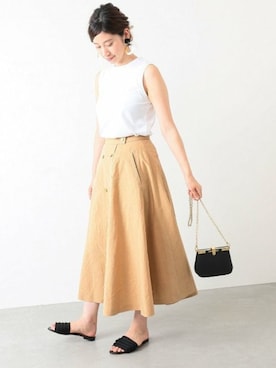 「VERMEIL par iena（ヴェルメイユパーイエナ）のアイテム（スカート）」を使った、hikariさん（レディース・166cm）の夏コーディネート