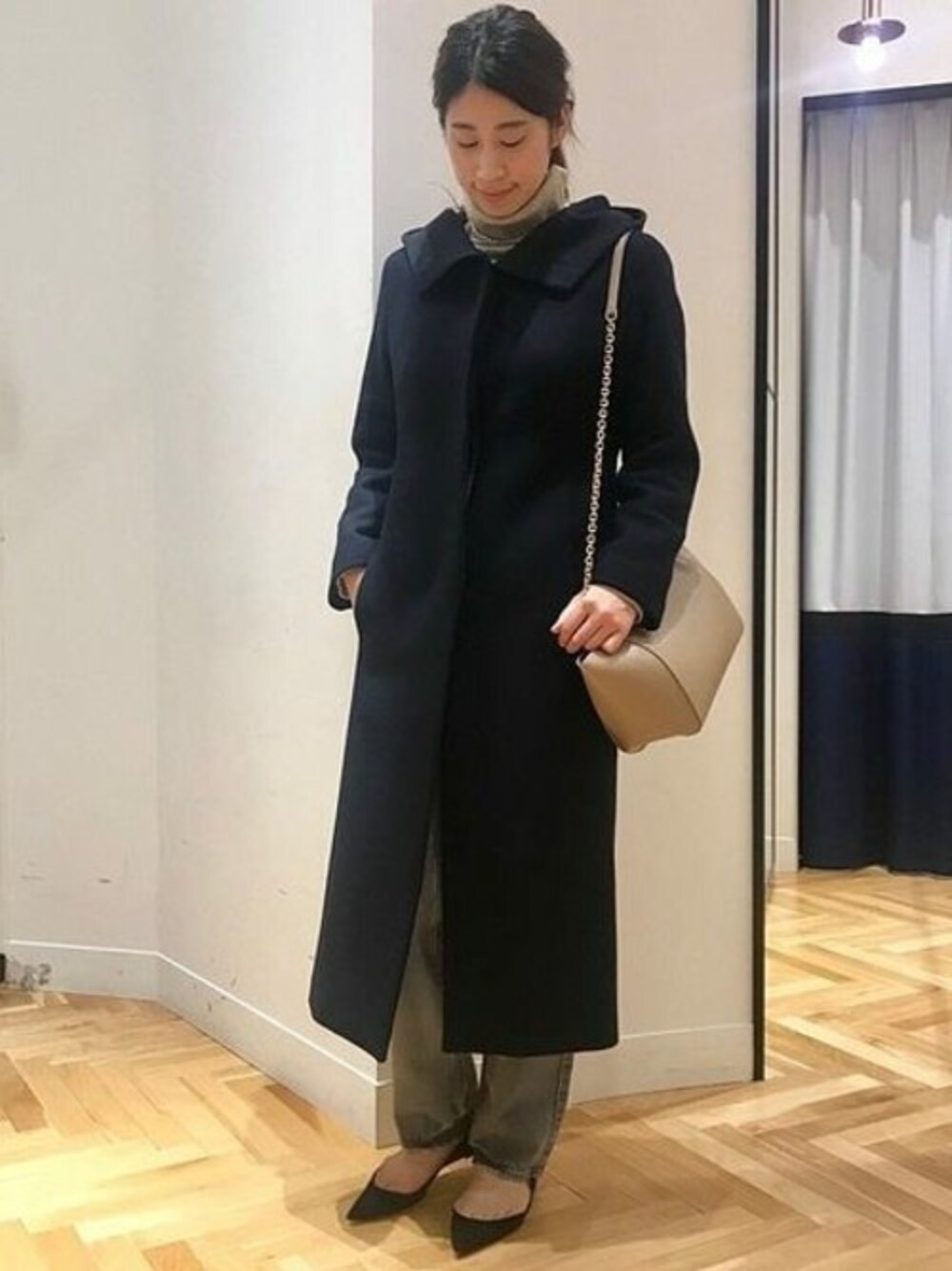 VERMEIL par iéna タスマニアウール　フード付きロングコート VERMEIL par iéna タスマニアウール フード付きロングコート VERMEIL