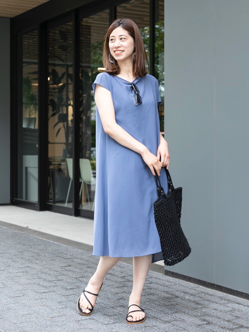 VERMEIL par iena/ヴェルメイユパーイエナ/アシンメトリーワンピ レーヨンシルクツイルアシンメトリーワンピース（ワンピース