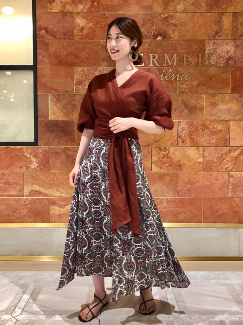 ヴェルメイユパーイエナ 麻 リネン カシュクール ブラウス ブラック F VERMEIL par iena(ヴェルメイユ パー イエナ)の「《追加予約》麻