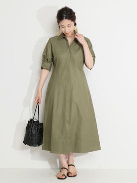 「VERMEIL par iena（ヴェルメイユパーイエナ）のアイテム（シャツワンピース）」を使った、hikariさん（レディース・166cm）の夏コーディネート