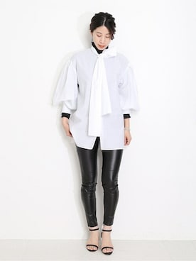 「エコレザー」｜hikariさん（レディース・166cm）の冬コーディネート