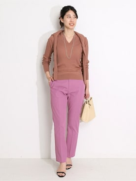 「VERMEIL par iena」｜「アイテム（スラックス）」を使った、hikariさん（レディース・166cm）の春コーディネート