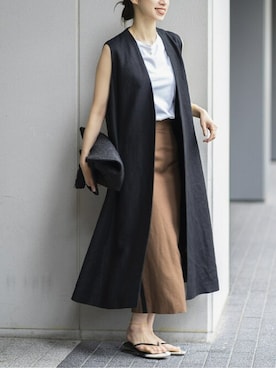 「VERMEIL par iena（ヴェルメイユパーイエナ）のアイテム（その他アウター）」を使った、hikariさん（レディース・166cm）の春コーディネート