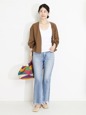 「VERMEIL par iena（ヴェルメイユパーイエナ）のアイテム（ジャケット/アウター）」を使った、hikariさん（レディース・166cm）の春コーディネート