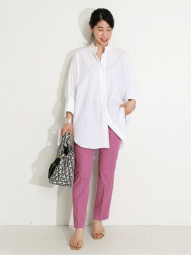 「VERMEIL par iena」｜「アイテム（スラックス）」を使った、hikariさん（レディース・166cm）の春コーディネート