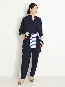 「バンドカラー」｜hikariさん（レディース・166cm）の春コーディネート