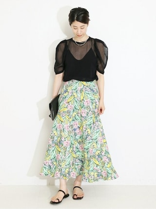 【美品】DEVEAUXゼブラサーキュラースカートVermeil par iena VERMEIL par iena】DEVEAUXゼブラサーキュラースカート L