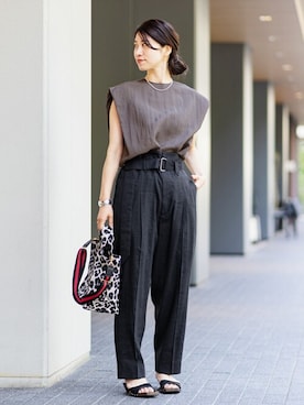 「VERMEIL par iena」｜「アイテム（スラックス）」を使った、hikariさん（レディース・166cm）の春コーディネート