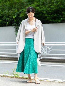 「VERMEIL par iena（ヴェルメイユパーイエナ）のアイテム（ジャケット/アウター）」を使った、hikariさん（レディース・166cm）の夏コーディネート
