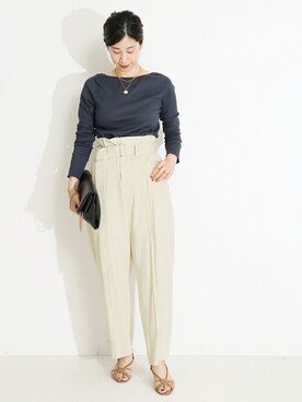 「VERMEIL par iena」｜「アイテム（スラックス）」を使った、hikariさん（レディース・166cm）の夏コーディネート