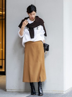 「VERMEIL par iena（ヴェルメイユパーイエナ）のアイテム（ニット/セーター）」を使った、hikariさん（レディース・166cm）の秋コーディネート