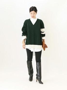 「VERMEIL par iena（ヴェルメイユパーイエナ）のアイテム（ニット/セーター）」を使った、hikariさん（レディース・166cm）の秋コーディネート