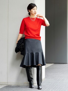「VERMEIL par iena（ヴェルメイユパーイエナ）のアイテム（ニット/セーター）」を使った、hikariさん（レディース・166cm）の秋コーディネート