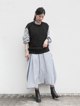 「VERMEIL par iena（ヴェルメイユパーイエナ）のアイテム（ニット/セーター）」を使った、hikariさん（レディース・166cm）の秋コーディネート