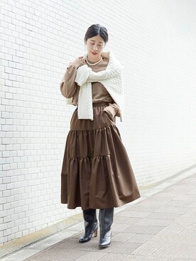 「VERMEIL par iena（ヴェルメイユパーイエナ）のアイテム（ニット/セーター）」を使った、hikariさん（レディース・166cm）の秋コーディネート
