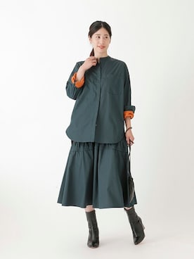 「VERMEIL par iena（ヴェルメイユパーイエナ）の【SYMPATHY OF SOUL/シンパシーオブソウル】LABO Circle Ring（シルバー）（リング）」を使った、hikariさん（レディース・166cm）の秋コーディネート