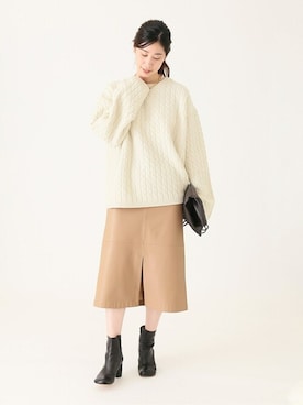 「VERMEIL par iena（ヴェルメイユパーイエナ）のアイテム（ニット/セーター）」を使った、hikariさん（レディース・166cm）の秋コーディネート