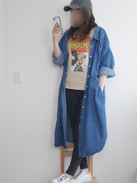 「JEANASIS（ジーナシス）のアイテム（シャツワンピース）」を使った、MIZUHOさん（レディース・165cm）の春コーディネート