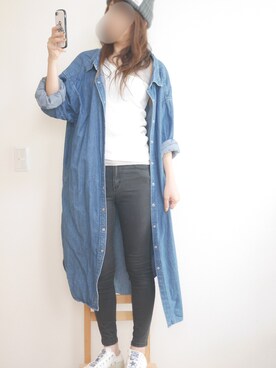 「JEANASIS（ジーナシス）のアイテム（シャツワンピース）」を使った、MIZUHOさん（レディース・165cm）の秋コーディネート