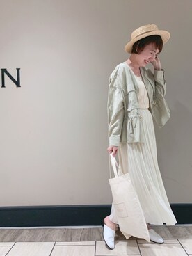 「SALON adam et rope'（サロン アダム エ ロペ）のアイテム（ブルゾン）」を使った、hiromiii☺︎さん（レディース・158cm）の夏コーディネート