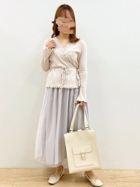 「apres jour（アプレジュール）のアイテム（バレエシューズ）」を使った、momoさん（レディース・160cm）の冬コーディネート