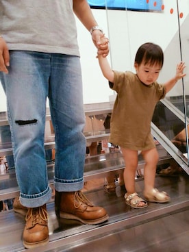 「RED WING（レッドウィング）のアイテム」を使った、puddingさん（キッズ・80cm）の夏コーディネート